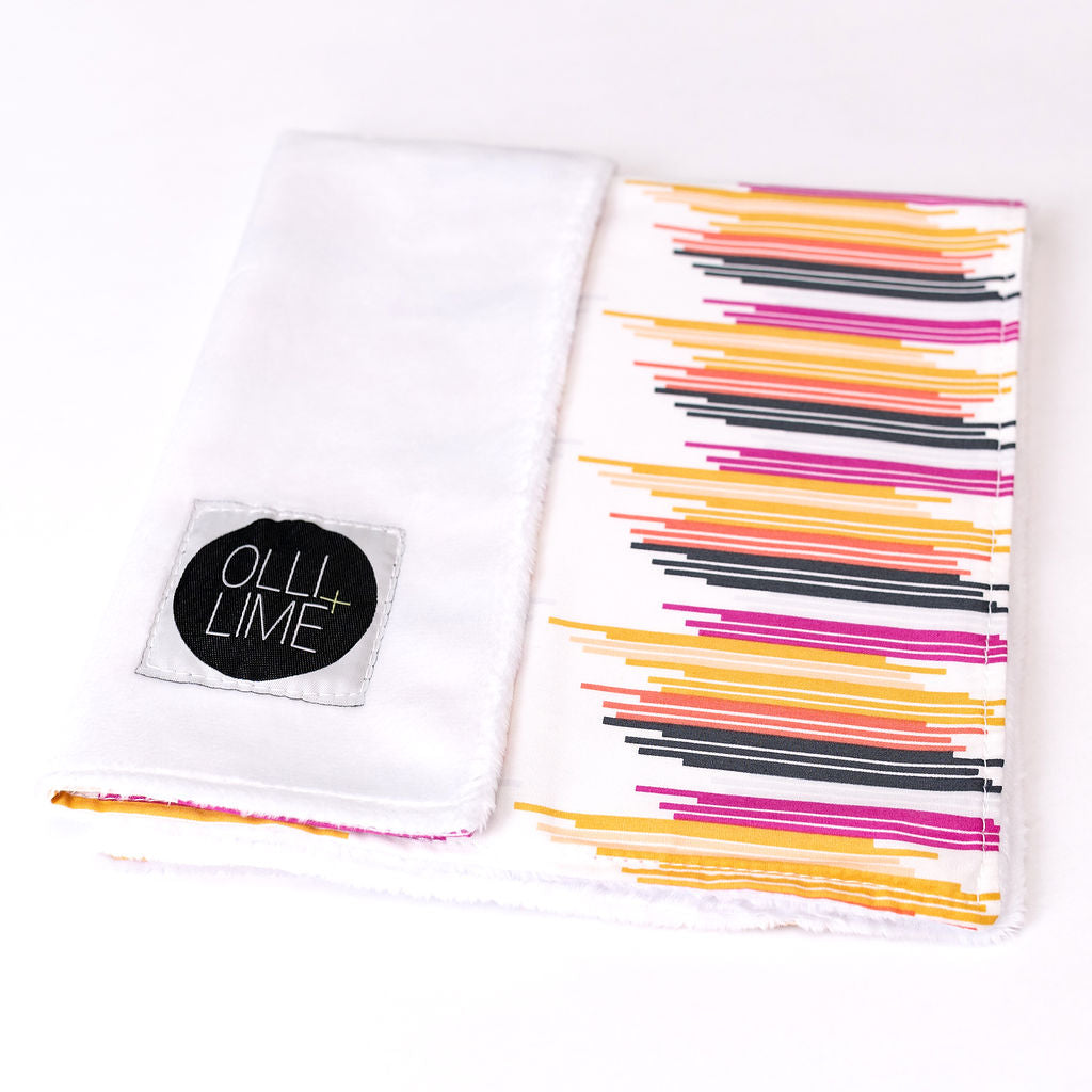 City Heartbeeps - Lovey Cuddle - Multi-colored Lines on Ivory - Olli+Lime